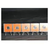 1961 Roosevelt Dime Proof Grade - 5 Coins in Orange Holders
