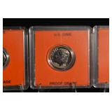 Roosevelt Dime 1960-1961 90% Silver Proof Grade Set (5 Coins)