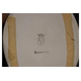 German Porcelain Floral Trinket Box - Hand-Painted Bouquet with Gold Trim