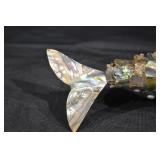 Vintage Fish Sculpture - Abalone Shell Mosaic, 9 in Long