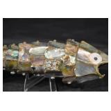 Vintage Fish Sculpture - Abalone Shell Mosaic, 9 in Long