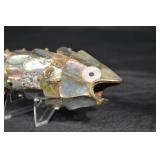 Vintage Fish Sculpture - Abalone Shell Mosaic, 9 in Long