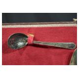 I. Rogers Bros Silver Plate Flatware Set in Red Velvet Case