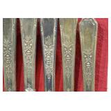 I. Rogers Bros Silver Plate Flatware Set in Red Velvet Case