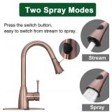 Akicon |  Antique Copper Single Handle Deck-mount Pull-down Kitchen Faucet