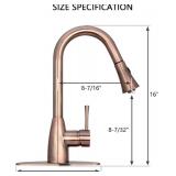 Akicon |  Antique Copper Single Handle Deck-mount Pull-down Kitchen Faucet