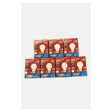 Seven packages of general-purpose halogen bulbs, with four bulbs per pack.