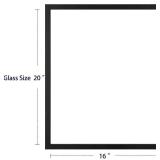 ONE WALL  | 16x20 Inch Floating Frame, Black Wood Double Glass Float Picture Frame Display