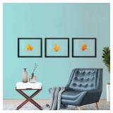 ONE WALL  | 16x20 Inch Floating Frame, Black Wood Double Glass Float Picture Frame Display