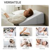 Brentwood Home Triangle Pillow Wedge - Cooling Memory Foam Top, Light Grey