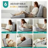 Brentwood Home Triangle Pillow Wedge - Cooling Memory Foam Top, Light Grey