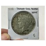 1922 Triple-Die Reverse Peace Silver Dollar