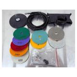 VEVOR wet polisher grinder kit, a robust tool perfect for professional use or DIY projects involving stone, concrete, marble, or granite polishing