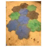 Lot of 14 Butterfield Color Fieldstone Rock Pattern Rigid Concrete Stamping Mats - Made in USA