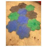 Lot of 14 Butterfield Color Fieldstone Rock Pattern Rigid Concrete Stamping Mats - Made in USA