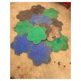 Lot of 14 Butterfield Color Fieldstone Rock Pattern Rigid Concrete Stamping Mats - Made in USA