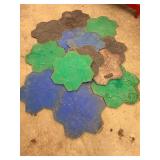 Lot of 14 Butterfield Color Fieldstone Rock Pattern Rigid Concrete Stamping Mats - Made in USA