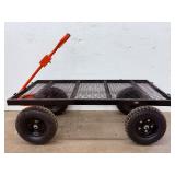 Heavy-Duty Steel Utility Garden Cart | 1200 lb Capacity | Removable Sides & Flatbed Conversion
