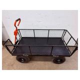 Heavy-Duty Steel Utility Garden Cart | 1200 lb Capacity | Removable Sides & Flatbed Conversion