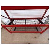 Heavy-Duty Industrial 4-Shelf Storage Rack | 77" W x 72" H x 24" D Red Steel Shelving | 2,500 lbs/Shelf Capacity