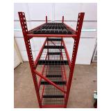 Heavy-Duty Industrial 4-Shelf Storage Rack | 77" W x 72" H x 24" D Red Steel Shelving | 2,500 lbs/Shelf Capacity