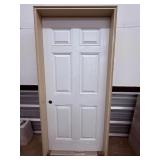 New White 6-Panel Prehung Interior Door - Right Hand Inswing (Varies by user perspective) - Primed/PaintableTraditional 6-Panel Molded Composite Prehung Door w/ Frame & HardwareHollow/Solid Core W