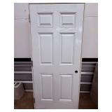 New White 6-Panel Prehung Interior Door - Right Hand Inswing (Varies by user perspective) - Primed/PaintableTraditional 6-Panel Molded Composite Prehung Door w/ Frame & HardwareHollow/Solid Core W