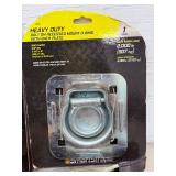 Heavy Duty Trailer Tie-Down D-Rings, CURT Coupler Lock, and Metal Spring Clamps.