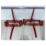 LOT OF 4: Heavy-Duty Red Ratchet Load Binders - Forged Steel Tie-Downs.