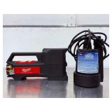 Lot of 2: Milwaukee M18 Cordless Transfer Pump & Superior 1/4 HP Submersible Utility Pump