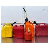 Lot of 5 Used Gas Cans & VP Racing 5.5-Gal Utility Jugs - Midwest Can Included
