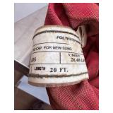 TWO HEAVY DUTY 20 FT Red Polyester Endless Round Lifting Sling 26,400 LBS Basket Capacity