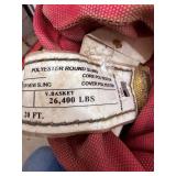 TWO HEAVY DUTY 20 FT Red Polyester Endless Round Lifting Sling 26,400 LBS Basket Capacity