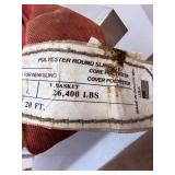 TWO HEAVY DUTY 20 FT Red Polyester Endless Round Lifting Sling 26,400 LBS Basket Capacity