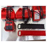 Massive Milwaukee M12 M18 Lot: Multi-Voltage Chargers, M18 TOP-OFF 175W Power Supply & Tool Organizers