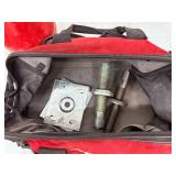 20-ton capacity mechanical screw jack. Two Torin Big Red 3 Ton Steel Jack Stands. And accessories and tool bank