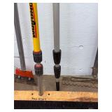 Contractor Tool Lot: 8-Piece Assortment of Shovels, Levels, Rakes, Brooms, and Scrapers