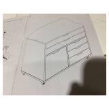 Costway Modern Vertical 5-Drawer Mobile Chest with Door 5 Casters