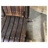 Outsunny Wooden Adirondack Chairs, Outdoor Double Seat Bench with Center Table for Patio, Backyard, Deck, Fire Pit (Missing Parts, Maybe Missing Some Hardware, Minor Transit Damage, See Photo)