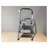 Cosco 2 Step All Aluminum Step Stool: Silver, 225 lb Capacity, No Assembly, Lightweight Stepping Stool for Adults