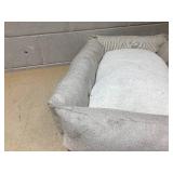 Boots & Barkley Neutral 4-Sided Bolster Dog Bed - Cream - L 36 Inches (L), 8 Inches (H) x 24 Inches (W) (Slightly Dusty)