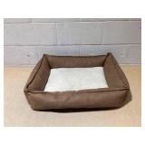 Boots & Barkley Cuddler Faux Leather Bolster Dog Bed - M 28 Inches (L), 7 Inches (H) x 23 Inches (W)