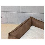 Boots & Barkley Cuddler Faux Leather Bolster Dog Bed - M 28 Inches (L), 7 Inches (H) x 23 Inches (W)