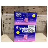LOT OF 2 Rascals Night Pants Absorbent Girls Nighttime Bedwetting Underwear (Sizes Small/Medium 38-70lbs 44 Count, Large 64-99lbs 34 Count)