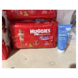 LOT OF Toddler Huggies Diapers Size 7, Healing Ointment (Open), BabyBjörn Potty Training Seat, Toddler Sippy Cups & Lunch Box