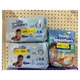 LOT OF Luvs, Pampers, Little Swimmer Diapers Sizes (5, 5-6) With A Toy & Sippy Cup