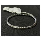 CHARRIOL Unisex Cable Bypass Bangle Bracelet in Stainless Steel 6-1/2 (medium)