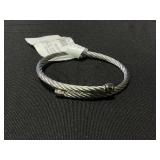 CHARRIOL Unisex Cable Bypass Bangle Bracelet in Stainless Steel 6-1/2 (medium)