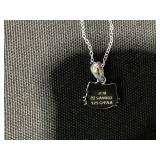 Hello Kitty Crystal & Enamel Pendant Necklace in Sterling Silver, 16"+ 2" extender