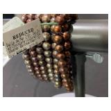 Belle de Mer 7-Pc. Set Dyed Chocolate Cultured Freshwater Baroque Pearl (6-7mm) Stretch Bracelets